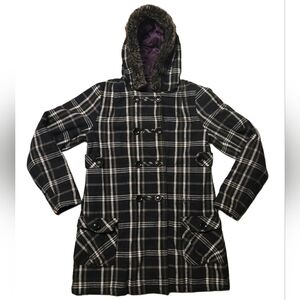Volcom Womens Wool Plaid Peacoat